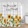 Sunflower Floral Shower Curtains Spring Plants Birds Butterfly Green Leaves Bathroom Curtain Modern Polyester Fabric Bath Decor