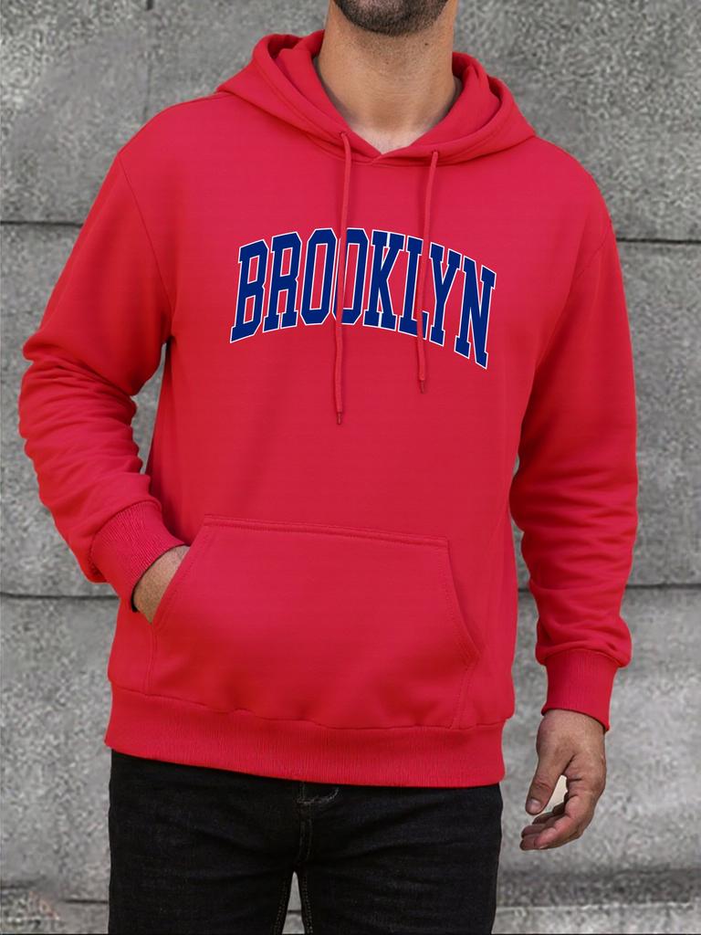 Brooklyn New York Printed Male Hoodies Fashion Casual Hoodie Street Loose Hoody High Quality Hip Hop Warm Pullover Men's