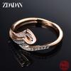 ZDADAN 925 Silver 18K Gold Zircon Rings For Women Fashion Jewelry