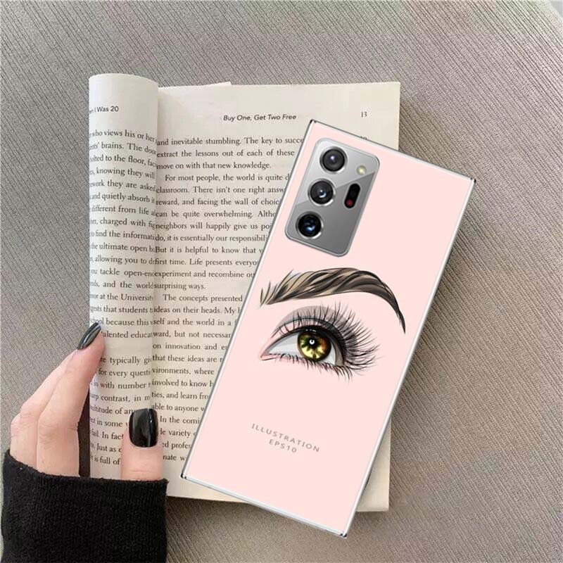 Eyelash Makeup Lip Painted Phone Case For Samsung S24 S23 FE S22 S25 Ultra S21 Plus Galaxy S20 FE S25 Edge Cover Capa Soft TPU F