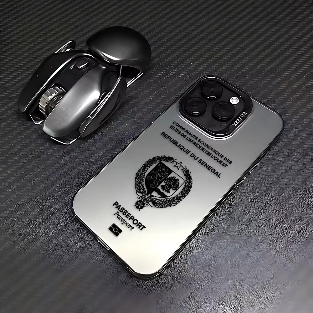 Senegal Passport Pattern Phone Case For iPhone 17 Air 16e 16 Pro Max 15 14 Plus 13 12 Mini 11 Pro Shockproof Silicone Back Cover