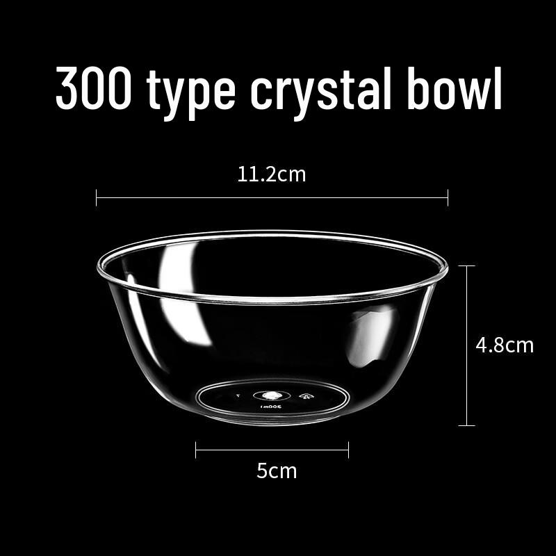 Yudefeng Disposable Clear Plastic Bowls, 100-Pack