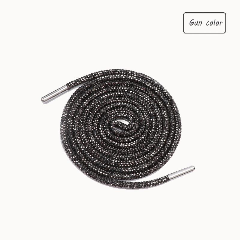 Luxury Rhinestone Shoe Laces Rainbow Diamond round Shoelaces for Sneakers 100/120/140/160CM DIY Strings 1Pcs