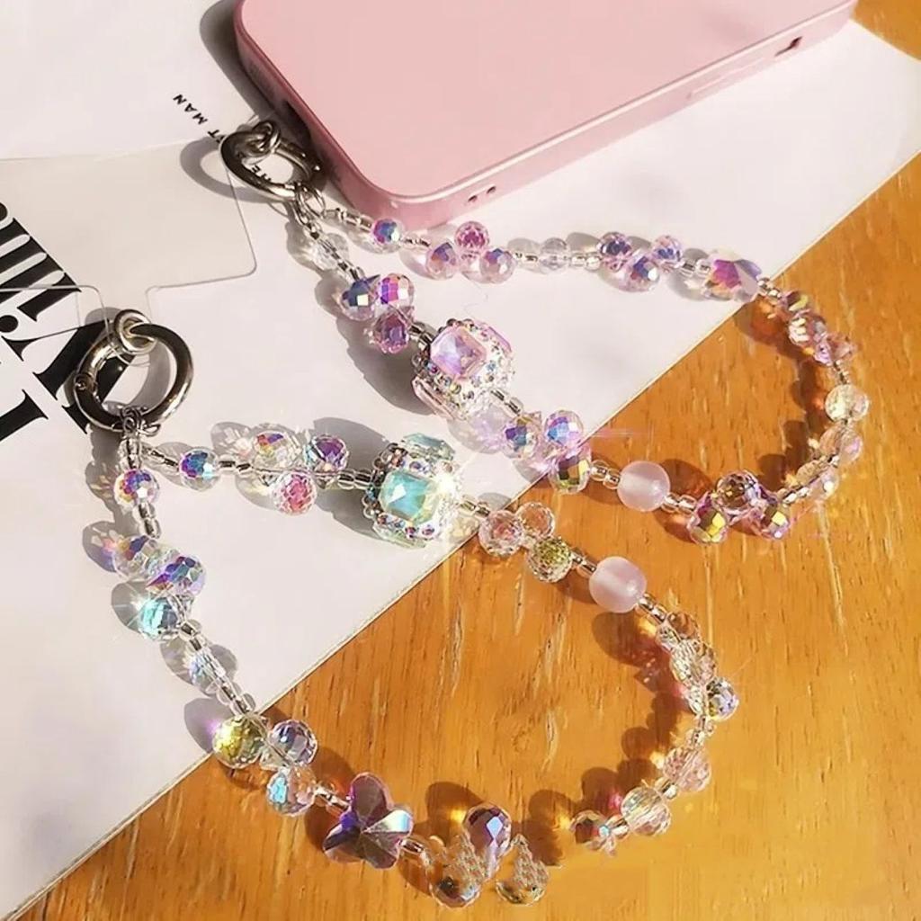 Short Phone Lanyard High-end Light Luxury Bracelet Exquisite Handcrafted Beaded Pendant Ins Women's Hand-held Wrist Pendant