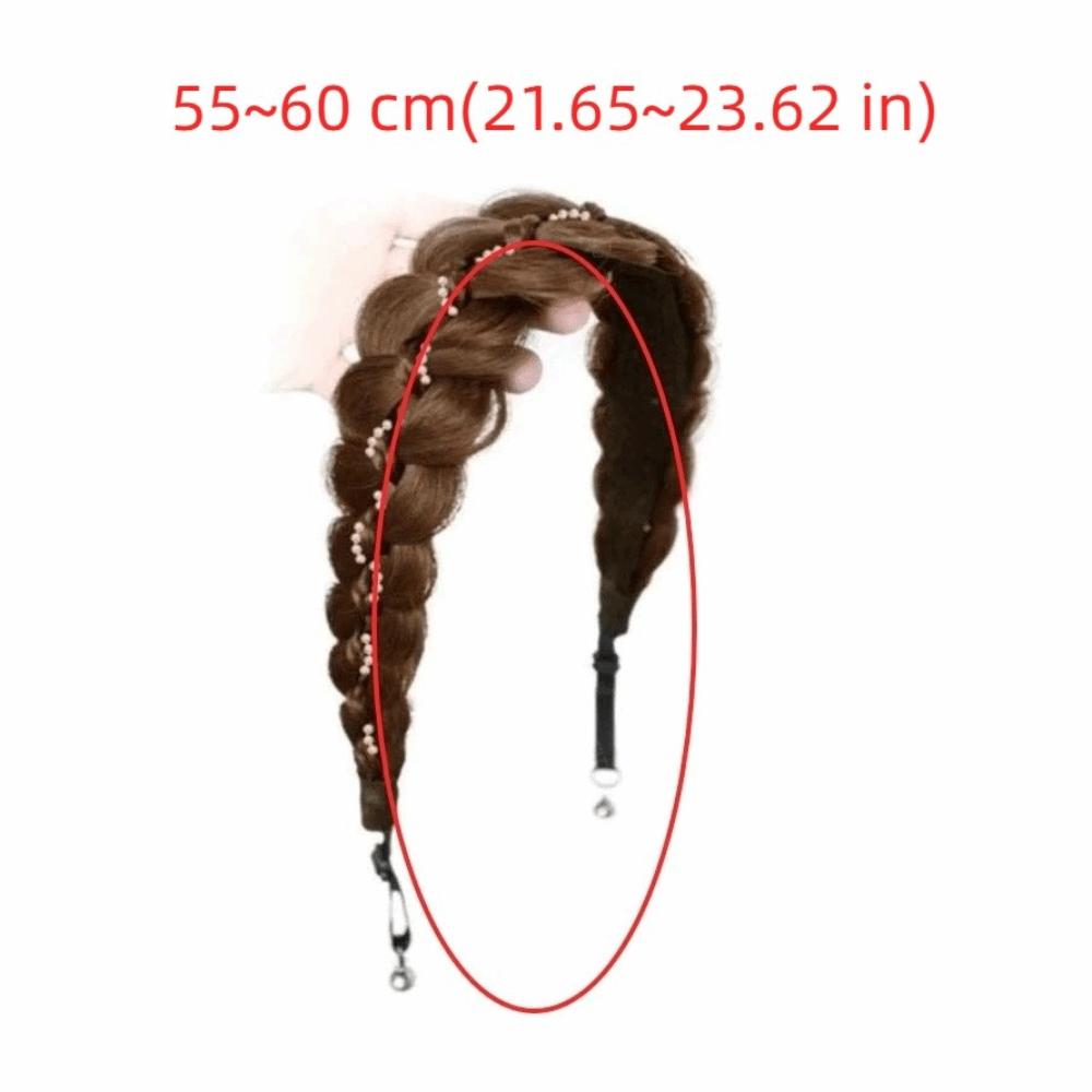Pearl Adjustable Fishtail Braid Headband Easy Wig Headband Suitable for Daily and Casual Wear
