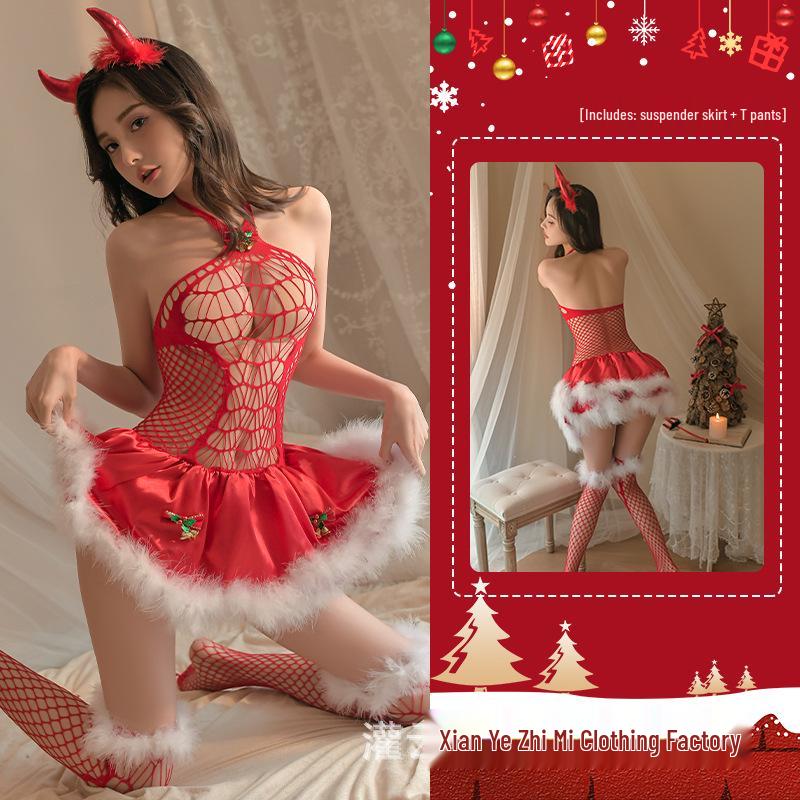 Enchanting Christmas Princess Lingerie Set - Sexy Bodysuit for Role Play