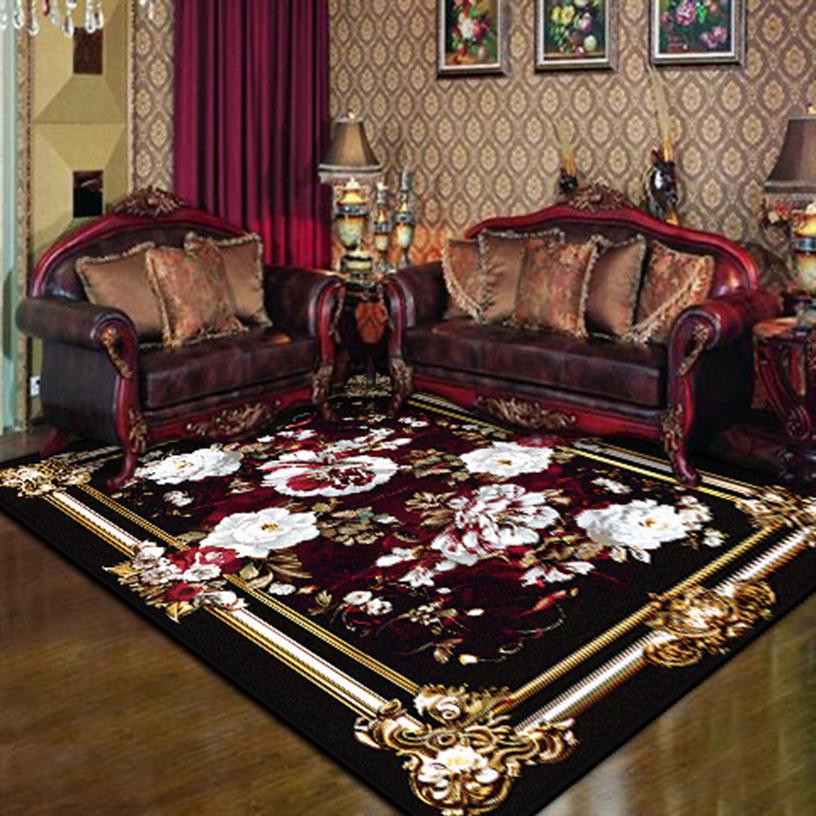 Leichter Luxus Retro Teppiche für Wohnzimmer Waschbare Schlafzimmerteppiche Wunderschöne Rutschfeste Sofa-Bereich Große Raummatte Boden Anpassbar