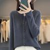 QingHe Kaschmir Damen 30% Kaschmir Cardigan - Weicher & Warmer Wollmischungs Pullover