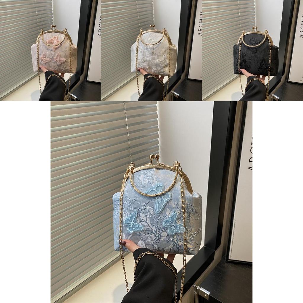 Chinese Style Butterfly Shell Bag For Women With Lock Closure And Card Pocket Perfect For Daily Use