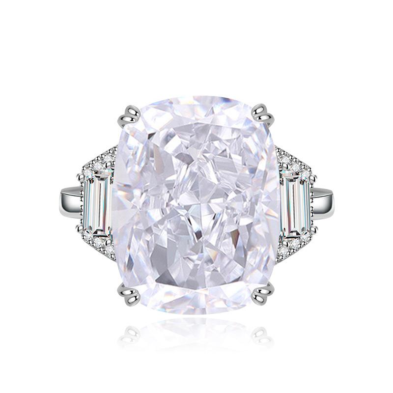 Women's Light Luxury Design Elegant Inlaid Zircon Geometric Ring Fashionable And Versatile Niche Design Sense Ring