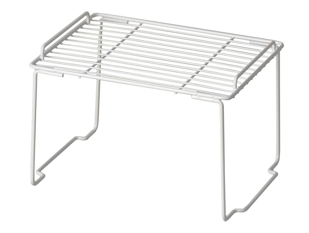 Pearl Metal Mini Bran Kitchen Rack, White, 27.5cm Wide, Stackable Shelves, HB-4446