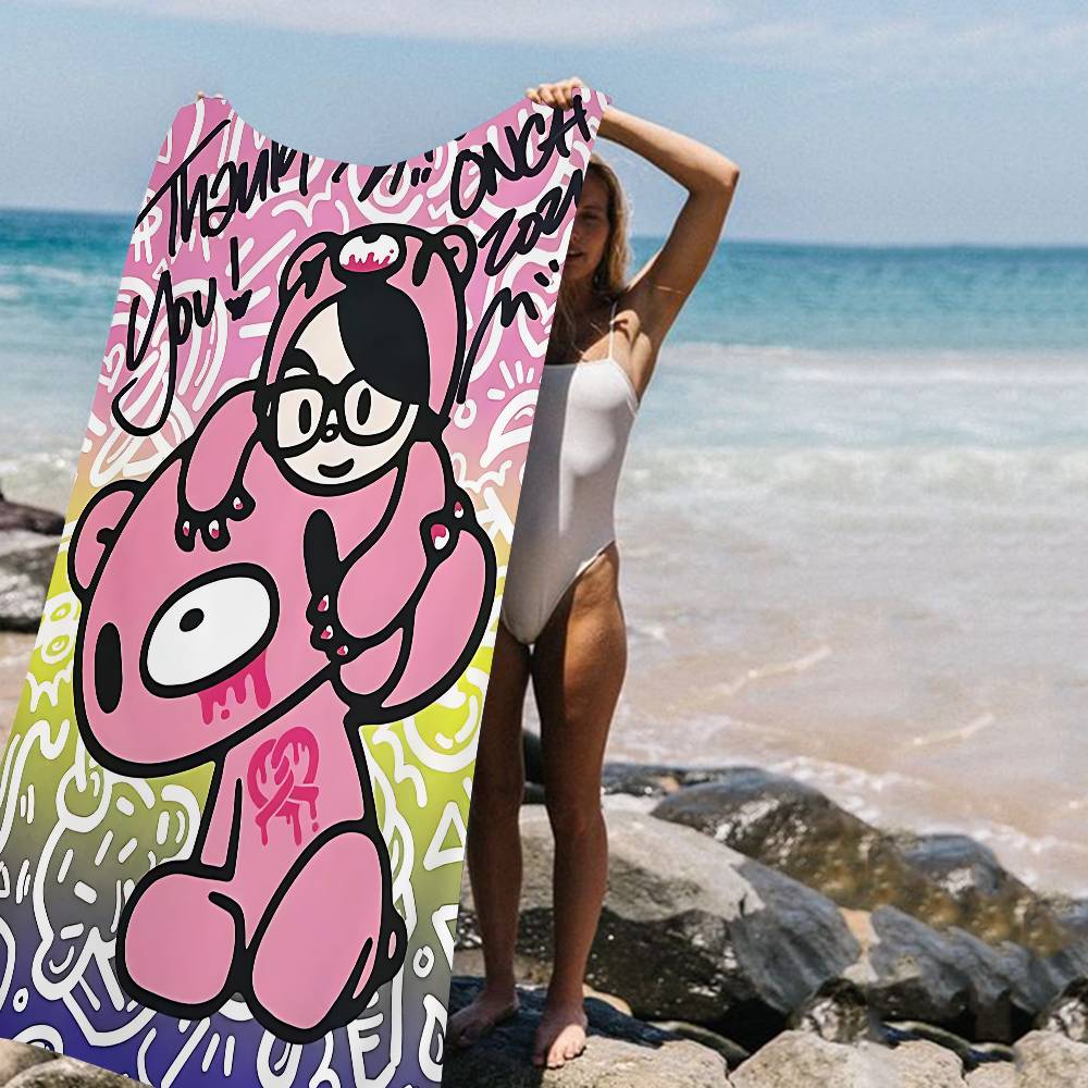 

Cartoon G-gloomy Bear Beach Towel Colorful Bath Towels for Girl Microfiber Quick Dry Sand Free Beach Yoga Spa Gym Pool W40*H60(CM)