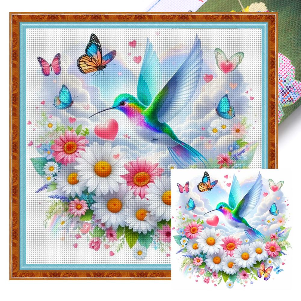 Full Embroidery cotton Thread 11CT Printed Flower Cross Stitch Kit Art