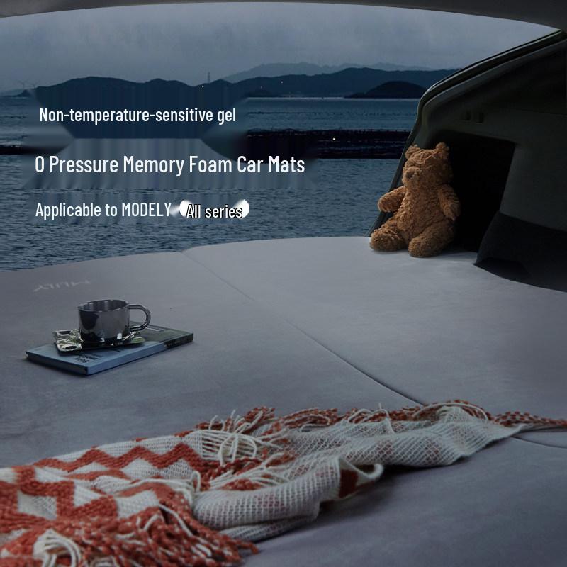 

Mengbaihe Tesla Model Y Memory Foam Camping Trunk Mat for Long-Distance Self-Driving Model Y
