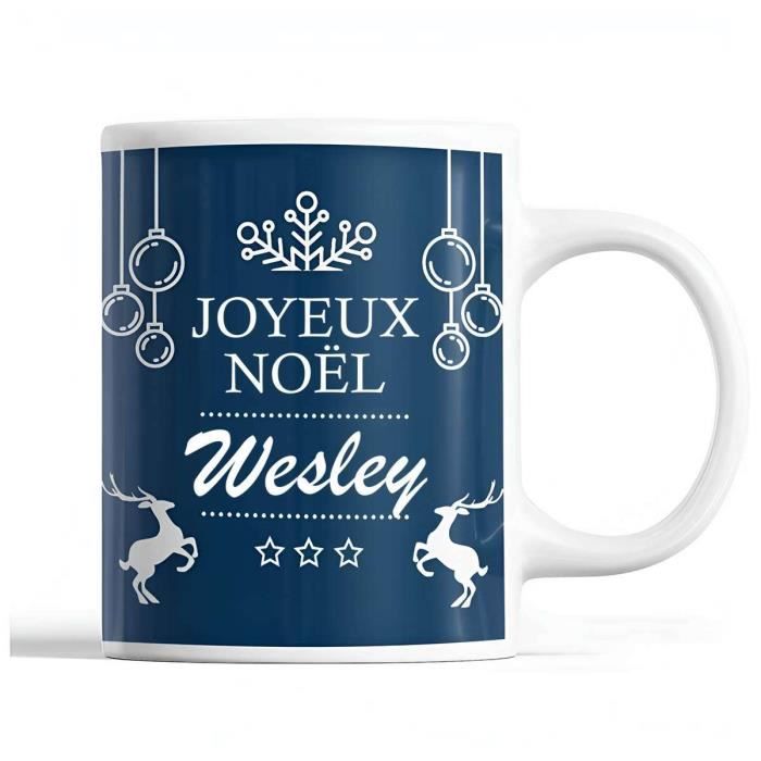 Mug - Wesley - Christmas - Ceramic - Printed - 325 Ml - Blue