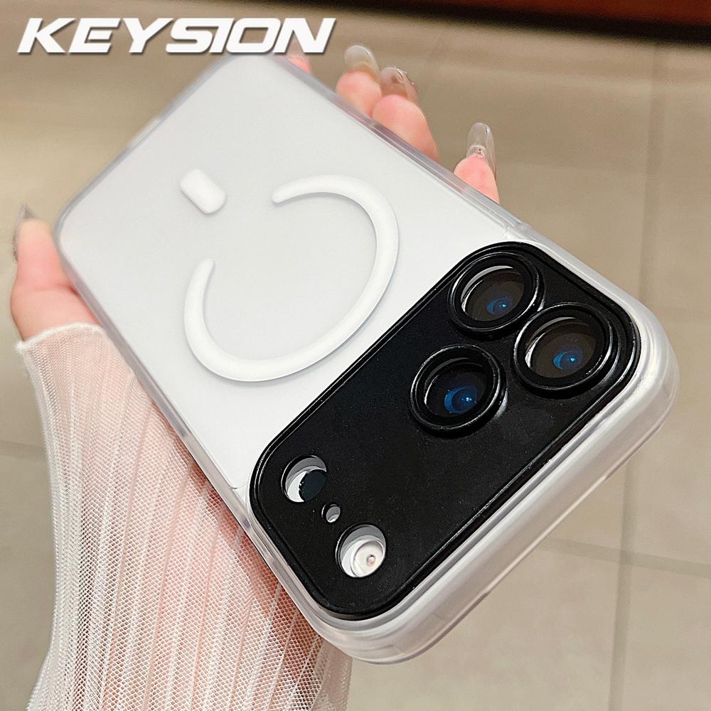 

KEYSION Luxury Matte Translucent Magnetic Case for MagSafe for iPhone 17 Pro Max Wireless Charging Shockproof Armor Phone Cover for iPhone 17 Pro