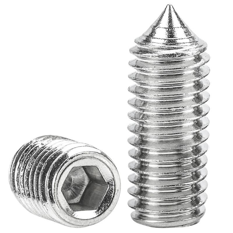 Stainless Steel Hex Socket Set Screw - Pointed Tip, M3 M4 M5 M6