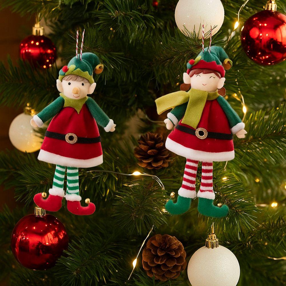 Stuffed Hanging Bell Elf Cute Elf Plush Doll Party Supplies Christmas Tree Pendant  Kids Gifts