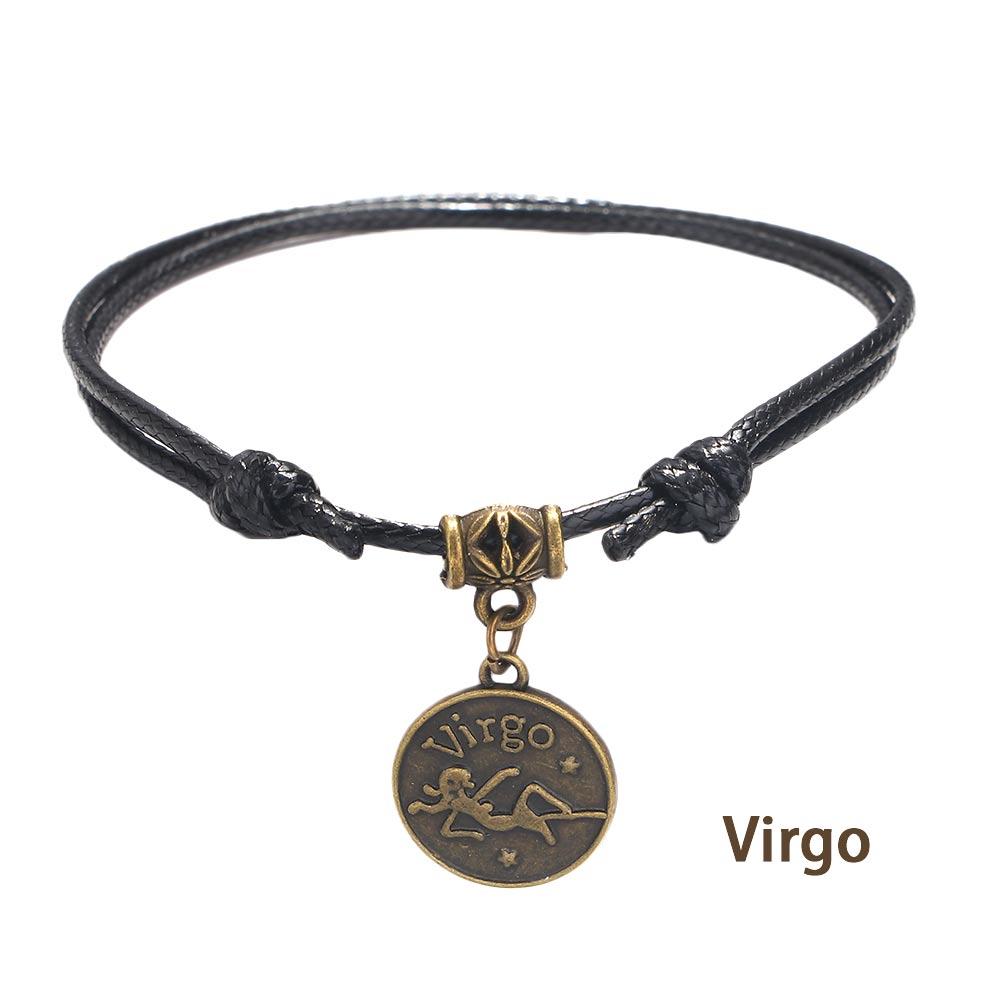 Japan South Bracelet Personality Black Rope Barefoot Foot Jewelry 12 Constellations Foot Chain Anklet