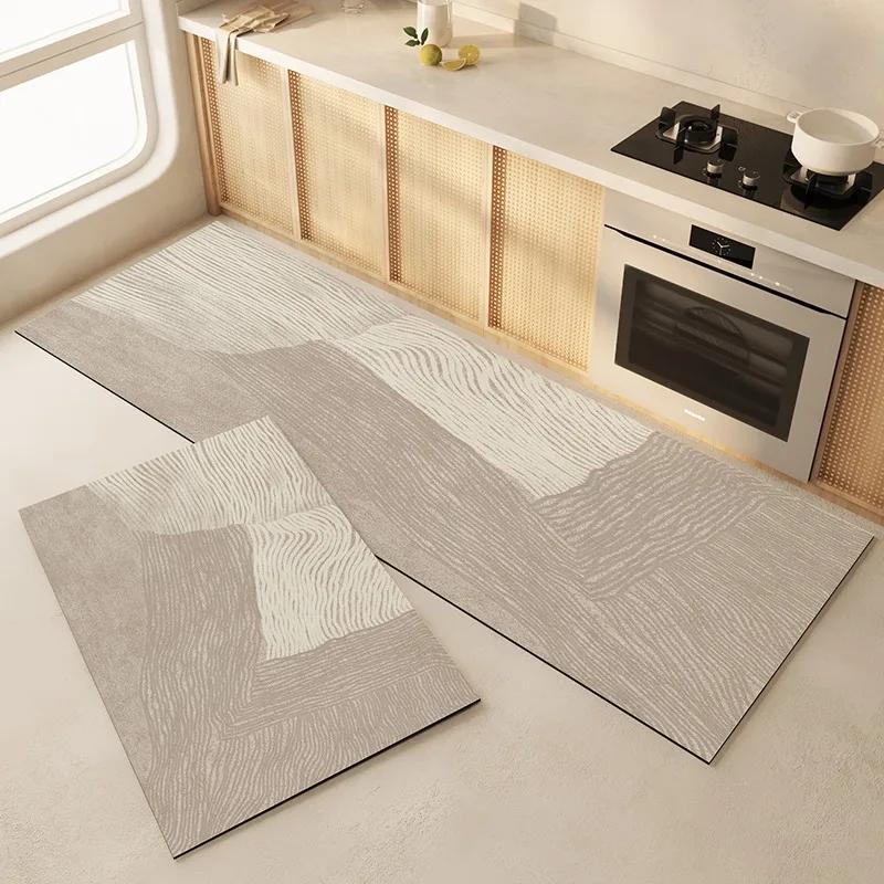 Kitchen Mat Waterproof Non-Slip Rugs Leather Carpet Anti-Fatigue Pvc Floor Mats Oil-Proof Easy To Clean Anti-Slip Area Long Rug