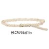 Adjust Pin Buckle Waist Belt Women Weaving Belt French Style Braided Belt Thin Waistband Vacation Dress Waist Rope
