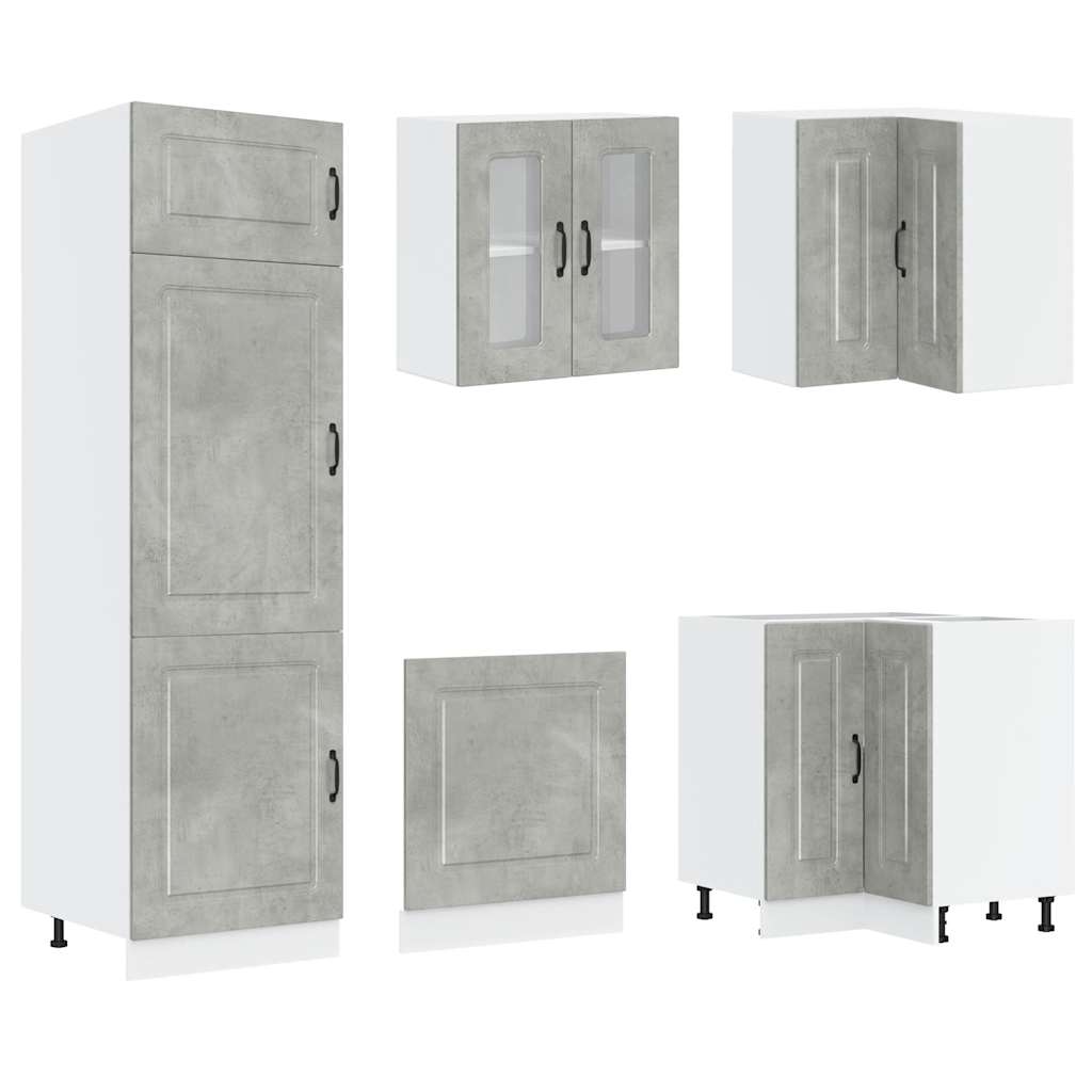 Vidaxl Kitchen Cabinet Set Kalmar, 14-Piece, Concrete Grey