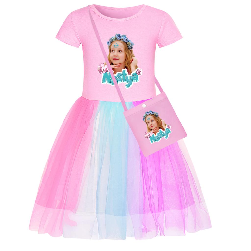 Nastya girls star rainbow lace dress 5530