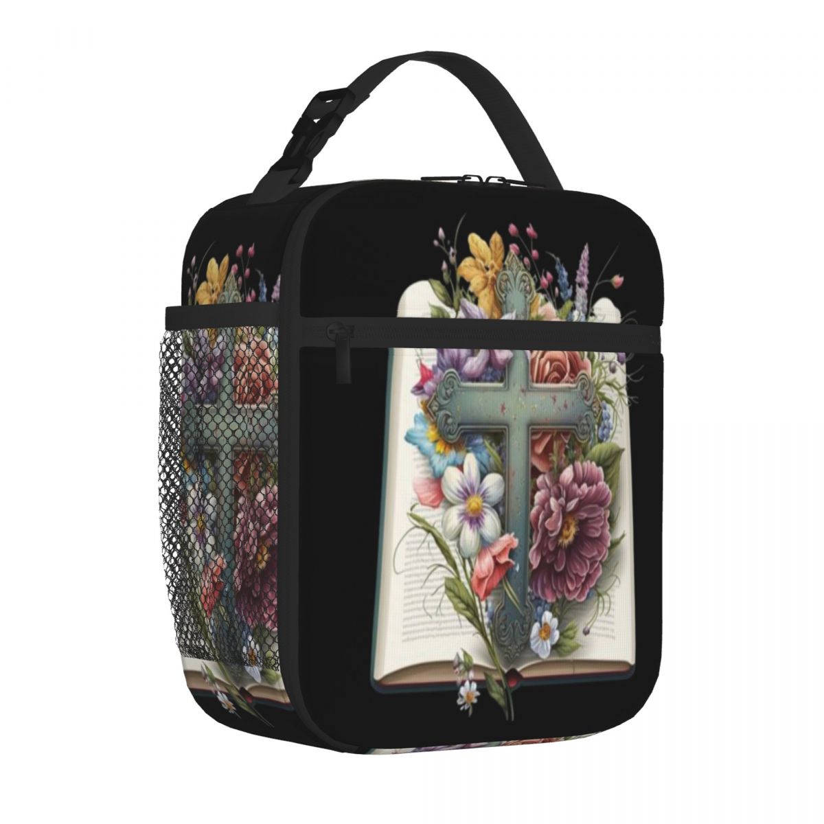 Bestselling Cross Easter Christimas Bible Floral Luxury Snack Bag Home To Go Insulated Snack Tote One Size