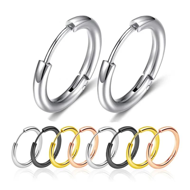 10/20 Stück Minimalistische 316L Edelstahl Kleine Creolen Ohrringe für Damen Herren Klassische Runde Ohrringe Modischer Ohrpiercing Schmuck