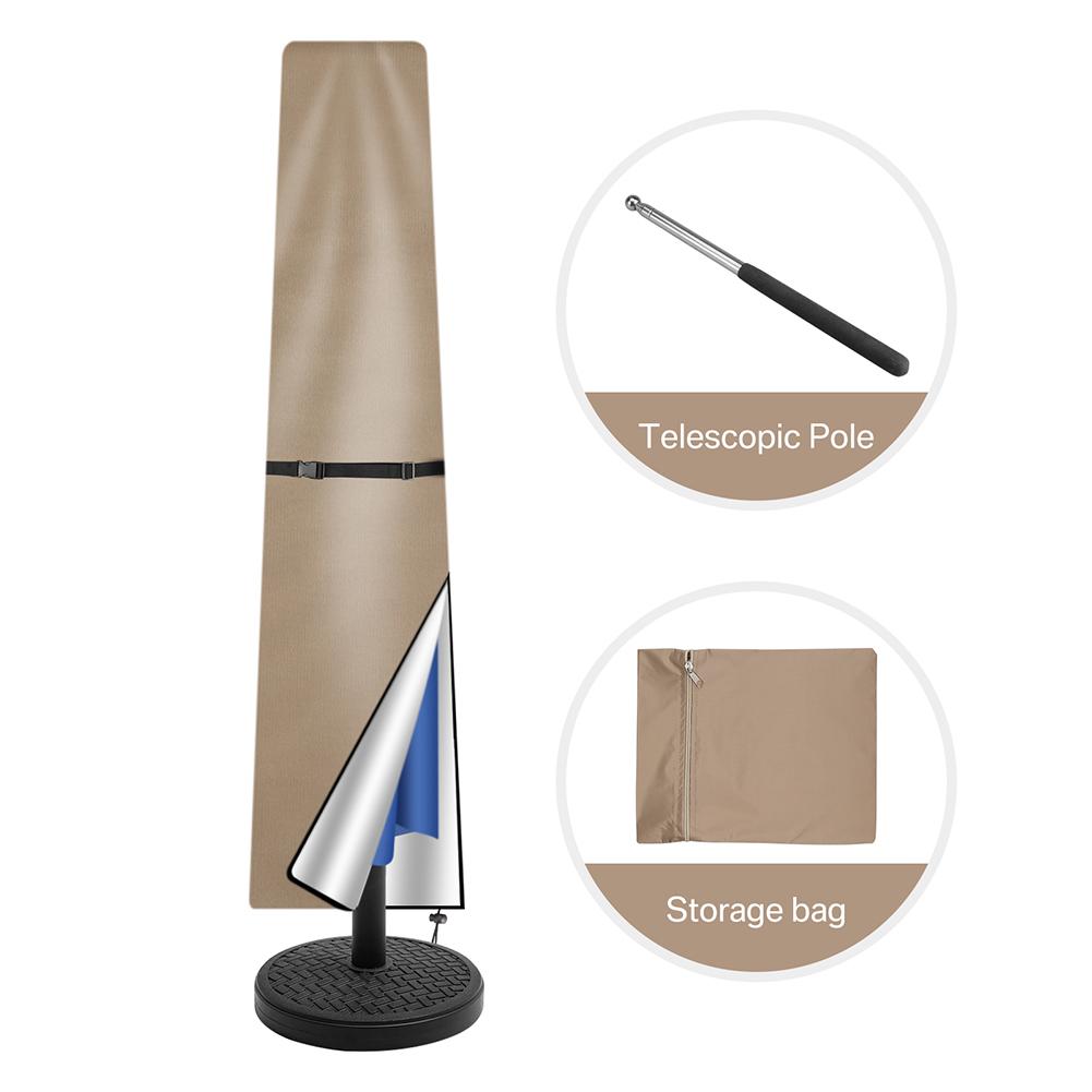 Parasol Cover Patio Umbrella Covers Waterproof Windproof Anti-UV with Zip 210D Oxford Fabric Cloth for Garden Outdoor Umbrella