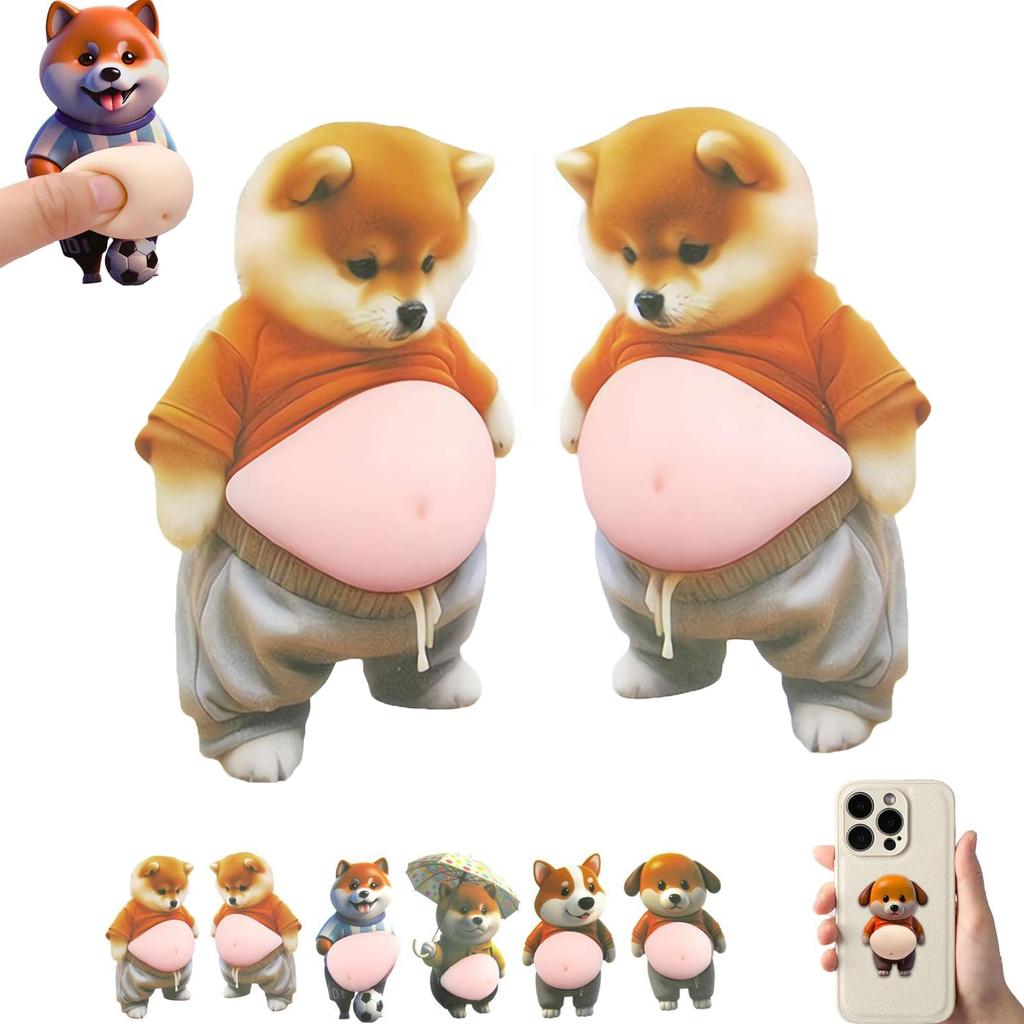 3D Shiba Inu Autoaufkleber: Kollisionsschutz Silikon Türschutz, Niedlicher Dickerchen Hund Aufkleber für Rückspiegel Laptop Telefon Dekoration
