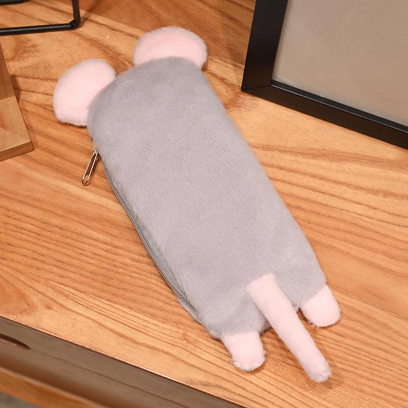 Large Capacity Cute Cartoon Hamster Plush Pencil Case for Kids