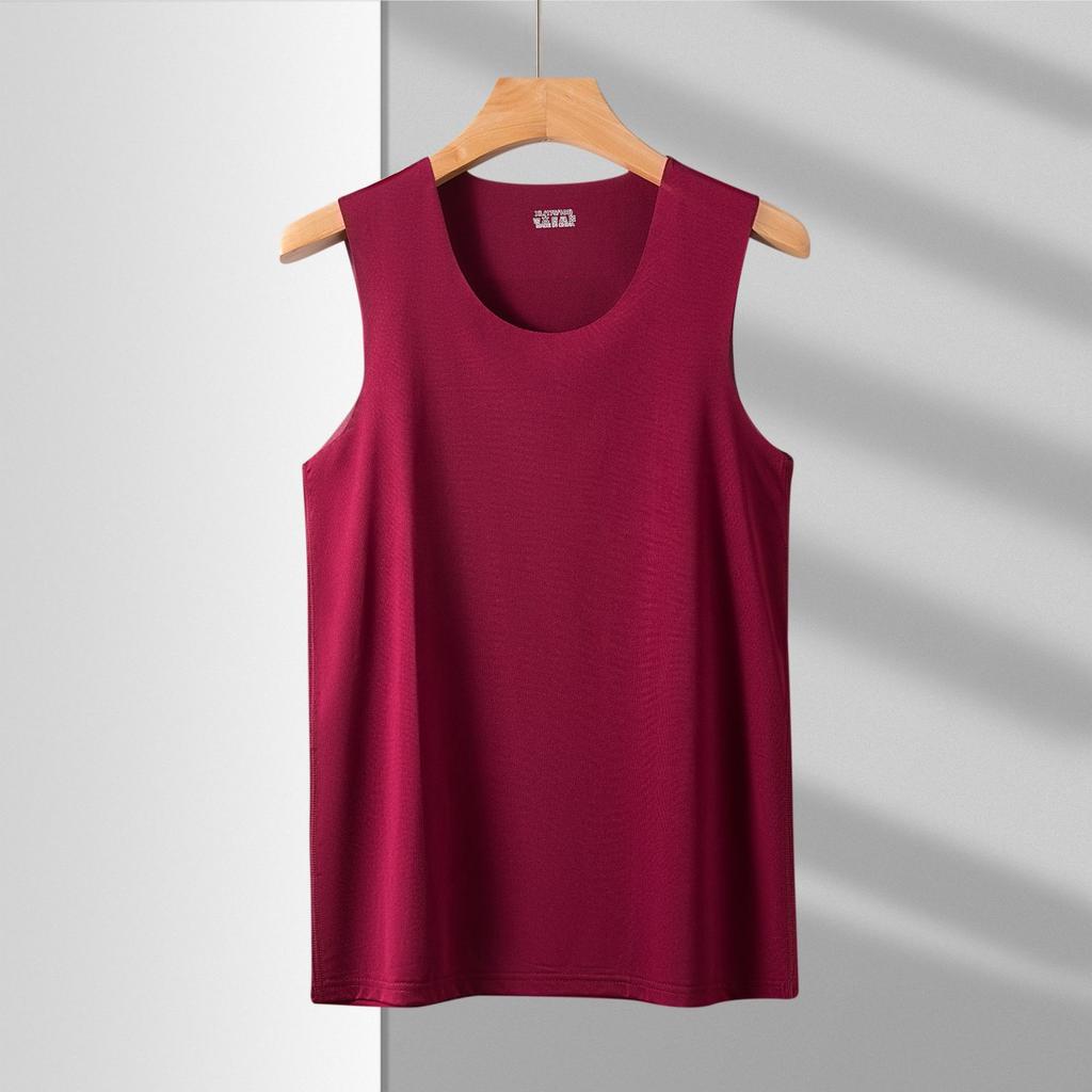 Men's seamless vest sleeveless version V-neck ice silk tight sports hurdles super elastic summer slim fit handsome