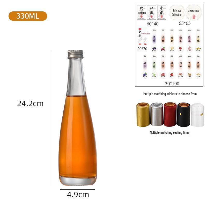 Transparent Glass Wine Bottles for Home Brewing - Sealed & Empty for Ice Wine, Beverage, or Juice