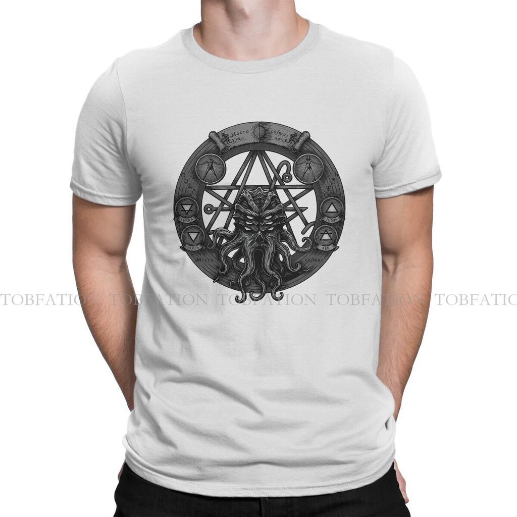 Cthulhu Harajuku Tshirt Satanic Baphomet Goat Creative Tops 100 Cotton T Shirt Male Short Sleeve Special Gift Clothes