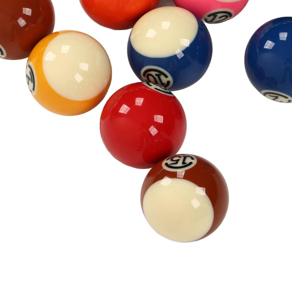 Billiard Pool 16 Pieces Billiard Ball Set Resin Professional Ball Set with Cue Ball Replacement Billiard Balls for Pool Table and Display Balls,