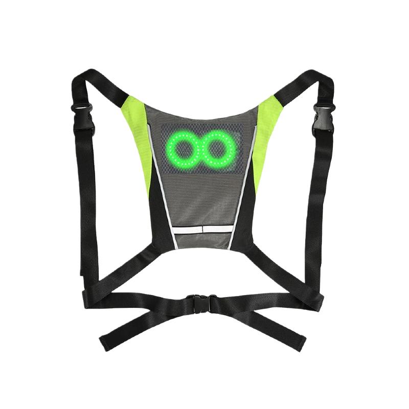 LED Bicycle Vest, LED Reflective Vest - Voice-controlled, USB Rechargeable, Bicycle Safety Light