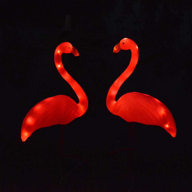Large LED Solar Flamingo Lawn Light - Outdoor Decorative Animal Courtyard Accent