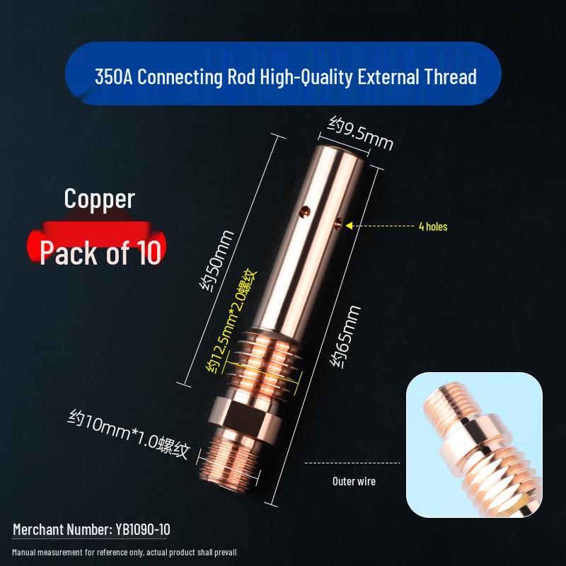 Purple Copper 500A Welding Gun Conductive Tip Holder, Gas Shielded 200A/350A MIG Accessories