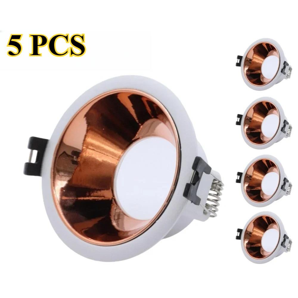 5/10Pcs Gold Black White Round Recessed LED Ceiling Spot Light Frame Durable Bulb Fixture Aluminum Alloy Downlight Holder