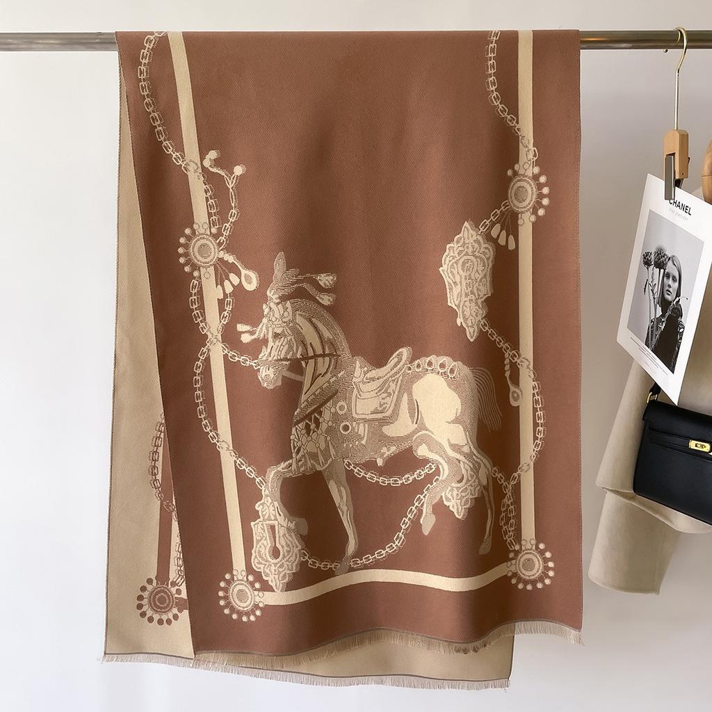 Fashion Cashmere Scarves For Women Winter Shawls Wraps Luxury Print Neckerchief Long Stoles Pashmina Warm Hijab Scarf For Ladies