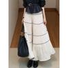 French Romantic Lace Pleated Heavy Industry Half-length Skirt Women's Spring and Autumn Temperament Elegant and Swinging A-shaped Cake Skirt