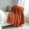 Skin-friendly Sofa Throw Blanket Solid Color Office Nap Blanket Bed Sleep Blanket  Travel