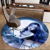 Elegant Blue Butterfly Moon Chair Mat   Round Carpet for Home Decor, Office Use, Living Room, Bedroom, Gift Idea0146b