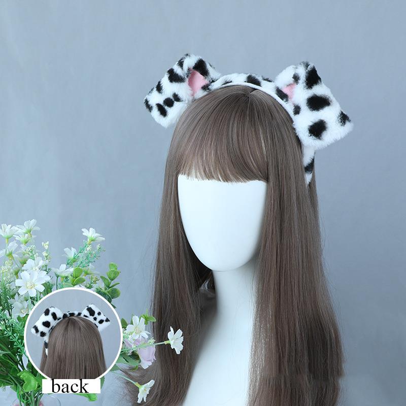 Spotted Dogs Folded Ear Hairband Cute Cosplay Headwear Cartoon Puppy Dog Hair Accessories Headbands For Women Festival Gifts