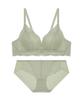 Geseueondeoweeo Volume Maker Lace Wireless Bra And Panty Set - Mint