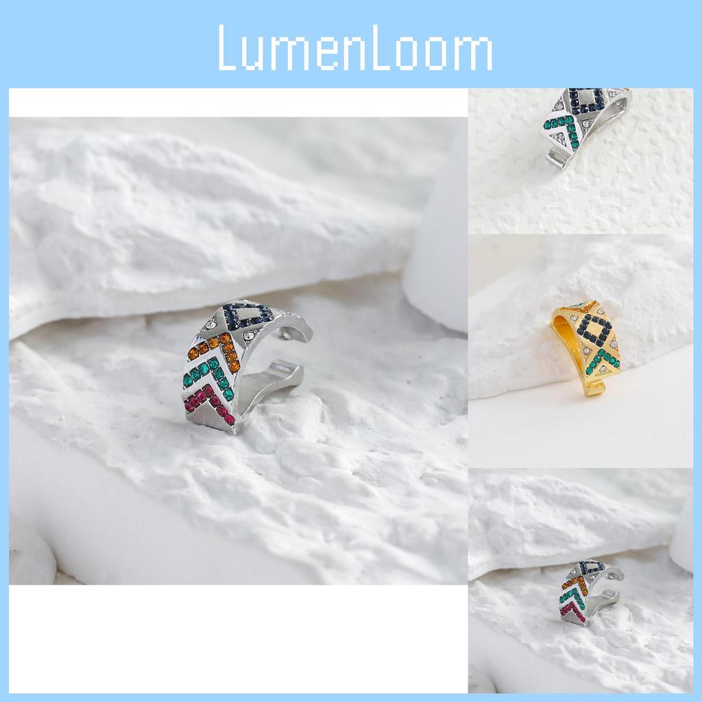 Elegant Alloy Gemstone Ear Cuffs For Women Fashionable Geometric Design