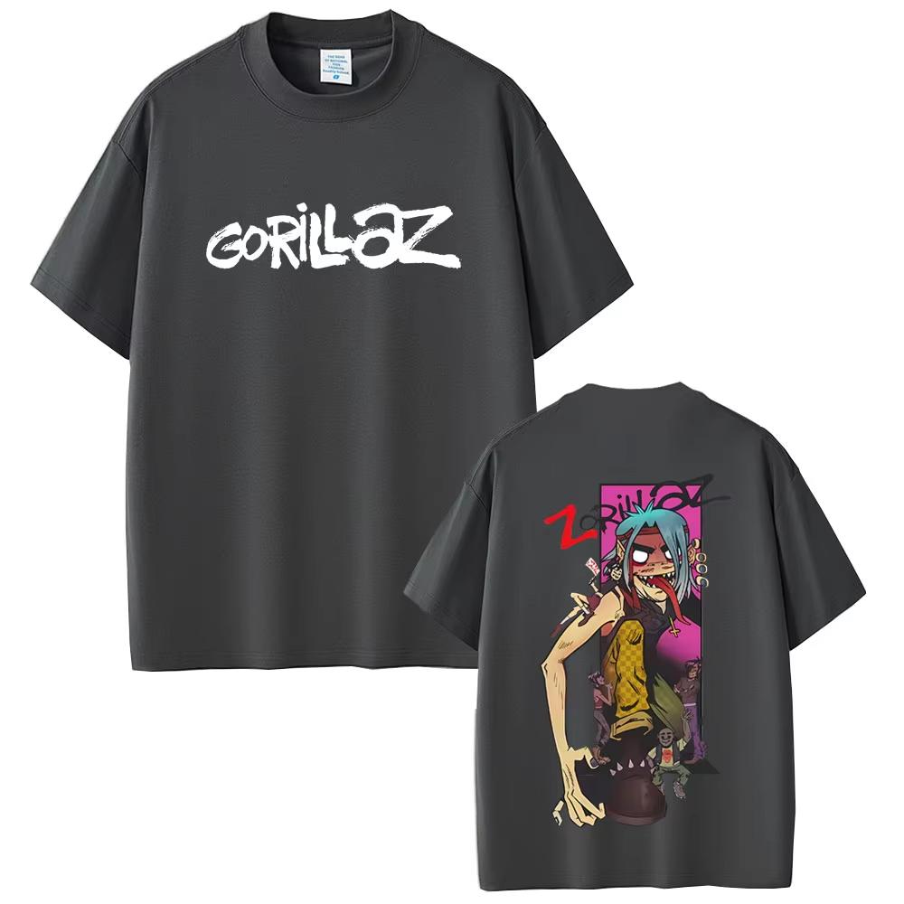 Gorillaz Band T Shirts Men Women Hip Hop Rock Fashion Oversized T-shirt Male High Quality Soft Cotton Tshirt Unisex Casual Tops