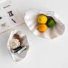 Seashell Shaped Ceramic Tray Gold Trim Wavy Shell Bowl Decorative Serving Dish for Fruit Jewelry Storage Table Decor Gift