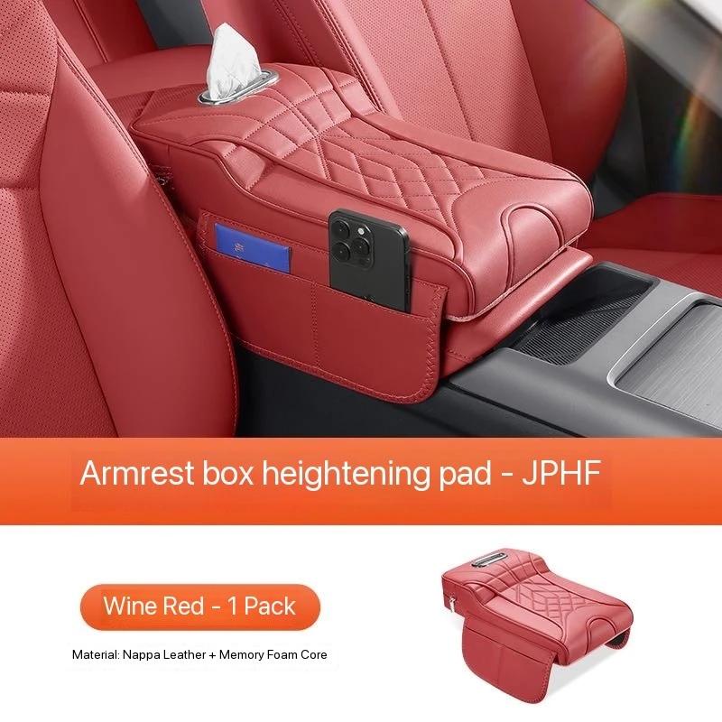 Car Tissue Box Height Increase Armrest Pad Mat Multi functional Car Tissue Box Storage High end Height Boosting Mat Accessories вино красного